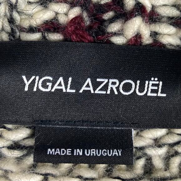NWOT YIGAL AZROUEL Cardigan S Mohair Merino-Wool Colorblock Patchwork Open Thick - Picture 8 of 13